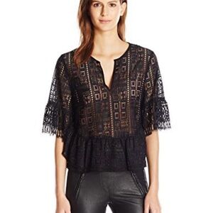 Black Lace Women Top